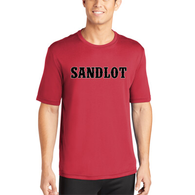 Adult Drifit Sandlot text Red Shirt   Thumbnail